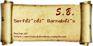 Serfőző Barnabás névjegykártya
